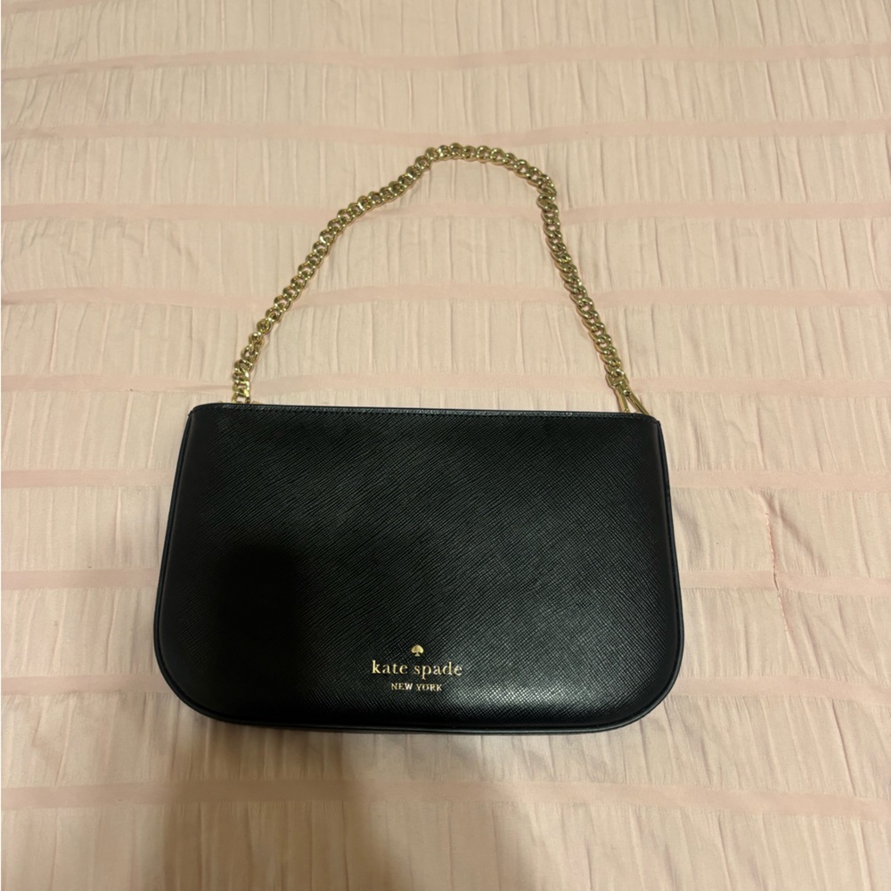 Kate Spade Black Bag with Gold Chain